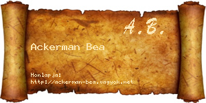 Ackerman Bea névjegykártya